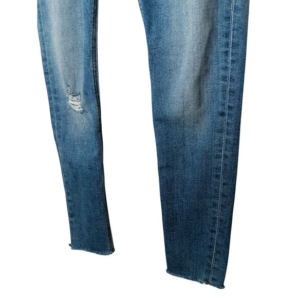 Rag & Bone Cate Mid-Rise Skinny Jeans Size 23 Distressed Blue Wash Ankle Raw Hem - Picture 5 of 16